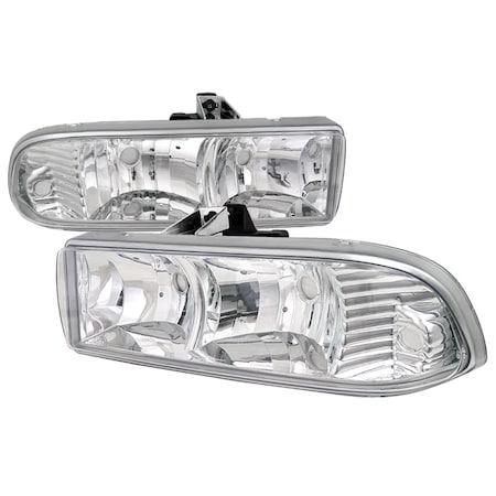 Spec-D Tuning 98-04 Chevrolet S10/Blazer Chrome Housing Headlights LH-S1098-RS
